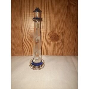 Glass Baron Lighthouse Handcrafted Glass Figurine with 22k Gold Trim 6.25"